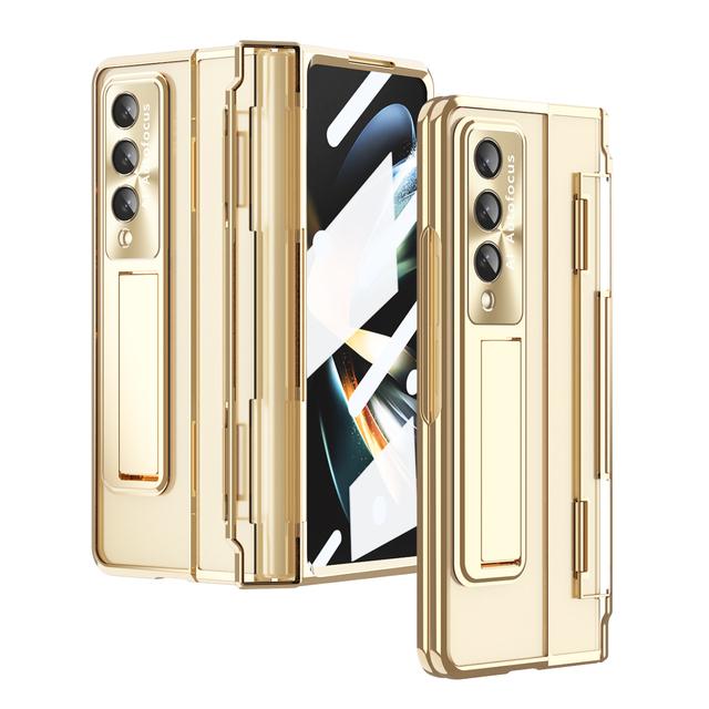 

Полная защита тела, прозрачный чехол Hd для Samsung Galaxy Z Fold 4 Fold4 Fold3 Fold 3 5g, пленка из закаленного стекла, чехол-подставка for Samsung Z Fold 4 золотой