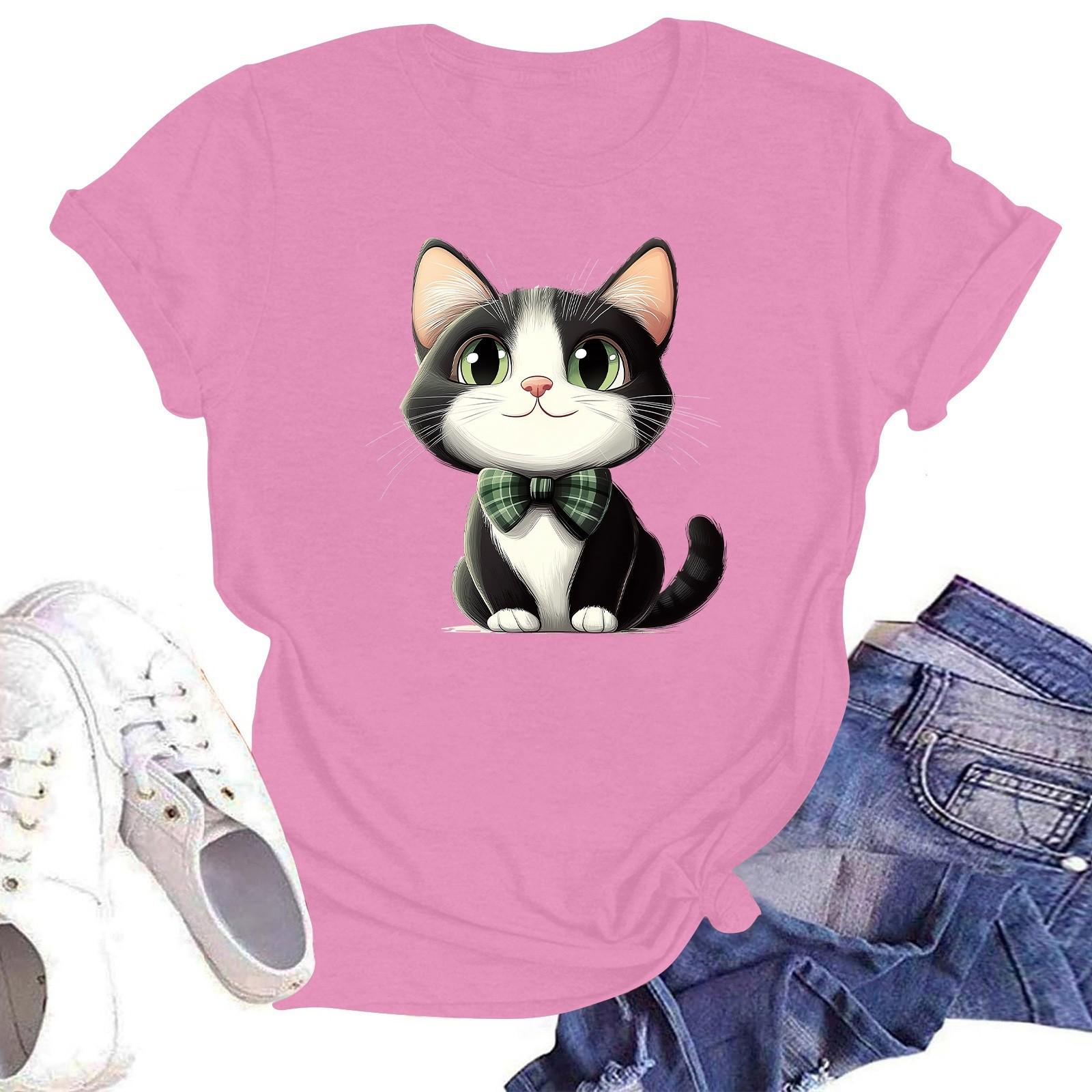 

Женская модная футболка с круглым вырезом и коротким рукавом, пуловер L