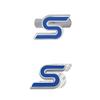 RGFU9 Car Accessories Metal S Grille Emblem Rear Trunk Body Badge Sticker For Ford ST LINE Focus Fiesta Ecosport Kuga Mondeo Everest