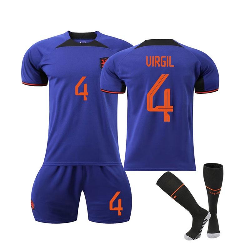 

Футбольная форма Нидерланды Вирджил 4 Комплект из 4 форм Спортивная одежда Взрослые Дети XL