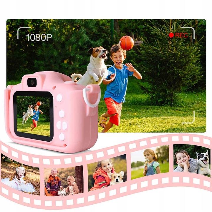 Aparat Cyfrowy Dla Dzieci Kamera Hd + Etui Piesek