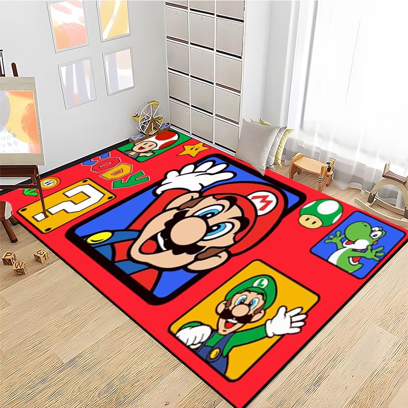 3D Cartoon Super Mario Bros Game HD Rug Area Carpet for Living Room Kids Bedroom Sofa Kitchen Decorate Child Non-slip Floor Mats