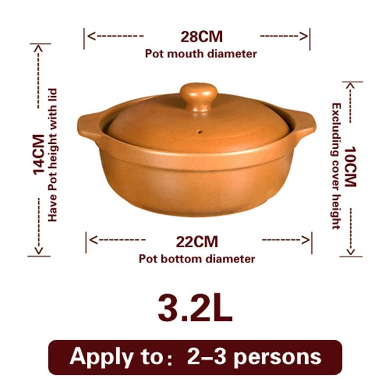 Cacerola especial de gas Cacerolas de barro para cocinar Utensilios de cocina de cerámica Olla de piedra Olla de barro para cocinar Cacerola sin esmaltar Olla para sopa