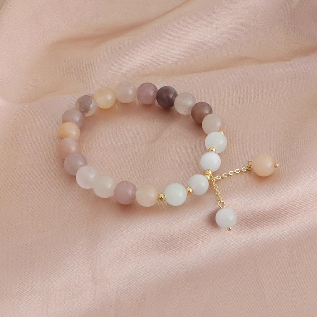 Bracelet Natural Stone Watermelon Tourmaline Rose Stone Xinjiang Jade Powder Crystal Bracelet Bracelet Girlfriend Dopamine