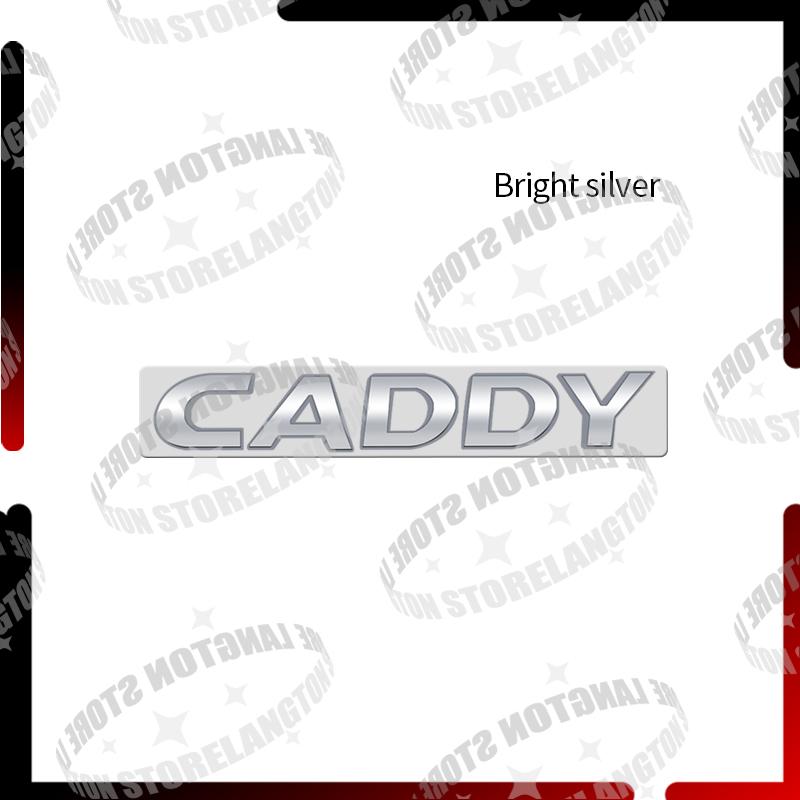 Glossy black For NEW Caddy Badge Letter Car Body Emblem 3D Metal Tail Sticker GTD Acceessories