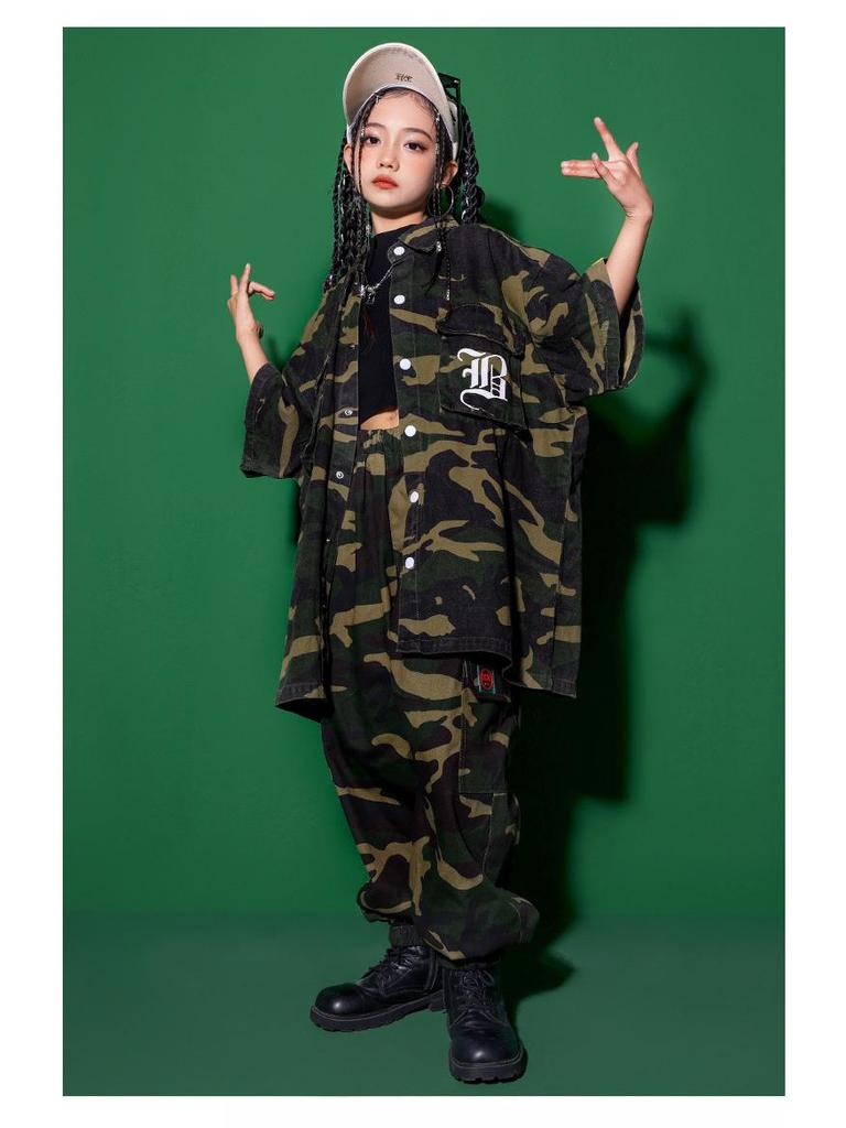 Girls' Japanese Street Style Jazz Dance & Hip-Hop Stage Costume