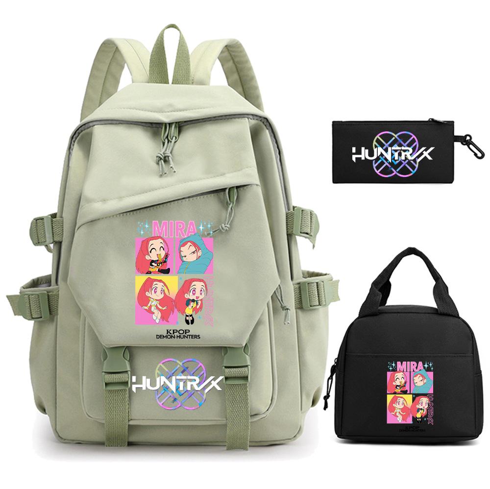 3Pcs/set K-pop Demon Hunters Printed Backpack for Teenger Boy Girl Large Capacity Schoolbag Children Student Bookbag Women Waterproof Travel Bag