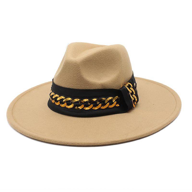 Exotic 9.5Cm Large Brim Top Hat Ethnic Accessories Jazz Hat Cashmere Felt Hat Gentleman And Lady Hat