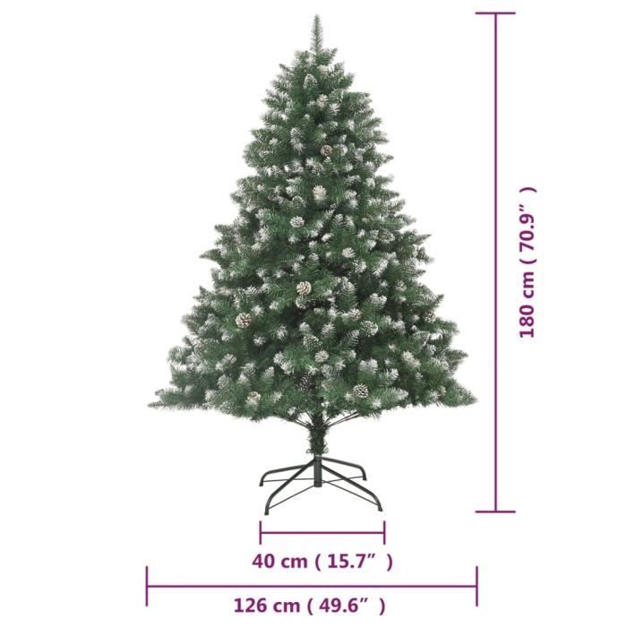 VidaXL Sapin de Noël artificiel avec support 180 cm PVC345161