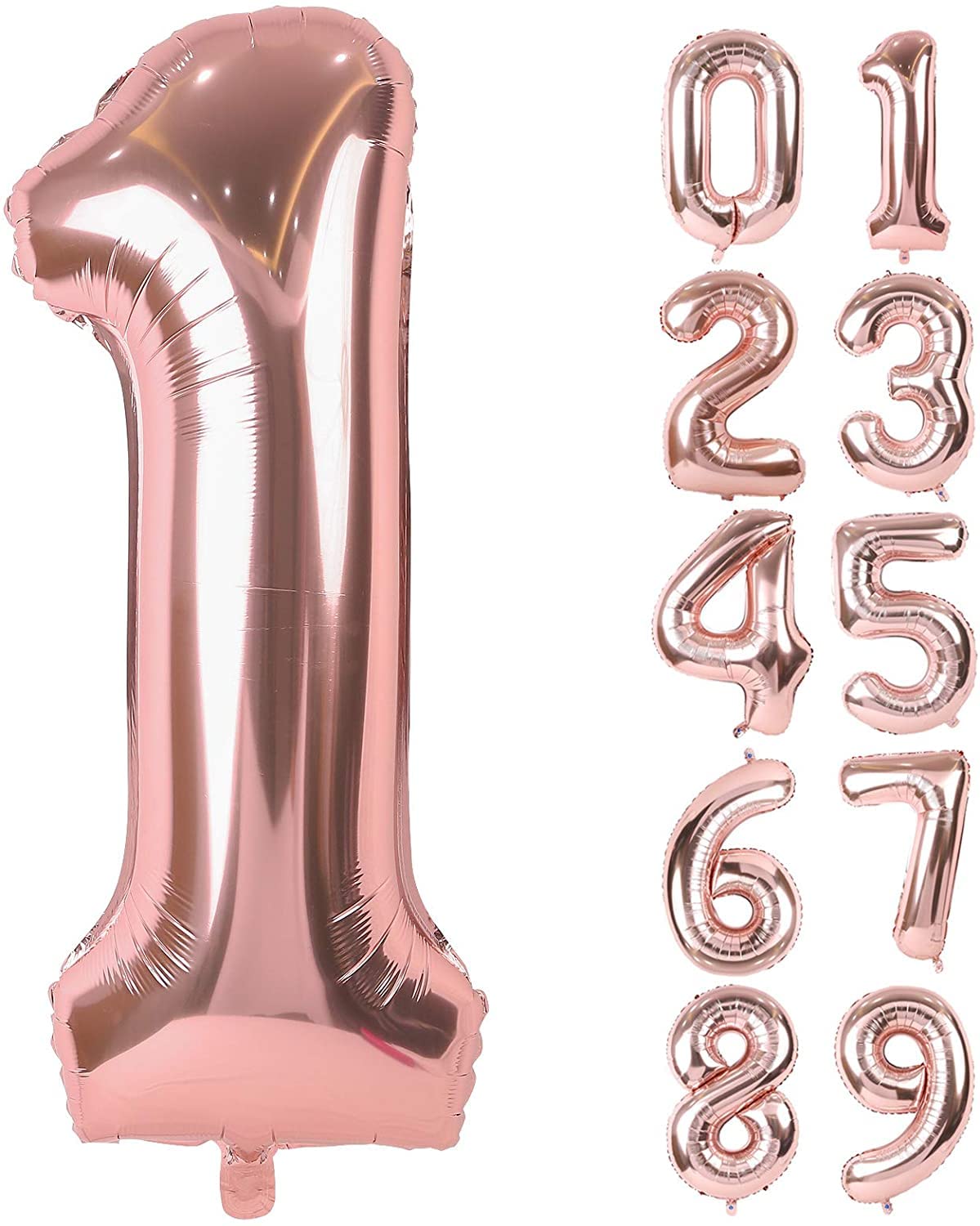 

Smlpuame Number Balloon 40 Inch Large Birthday Party Decoration Aluminum Balloon Rose Gold 90cm Big Number Happy Birthday Wedding Anniversary Event