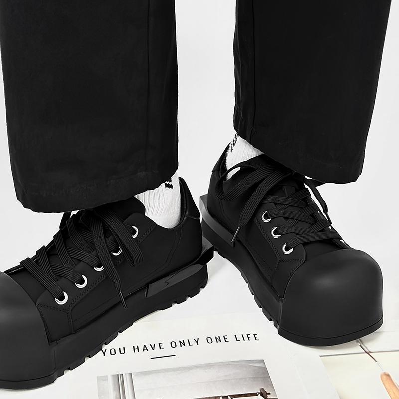 Thick soled couple derby shoes Fashion designer's New style Outdoor leisure walking Daily quality youth Black and white shoes