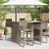 VidaXL Table de bar de jardin avec dessus en bois d'acacia gris 145x80x110 cm, table d'extérieur, table à manger de jardin, 368699
