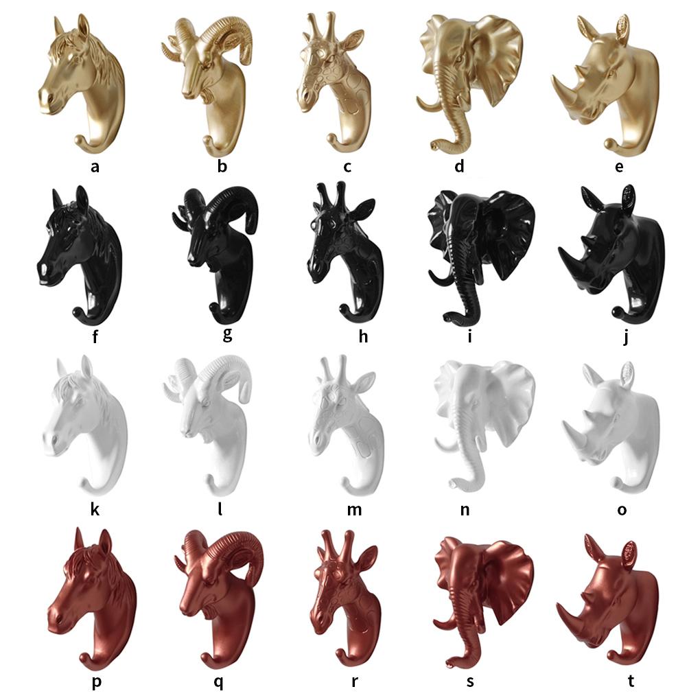 Animal Wall Hanger Hanging Hook Decor Clothes Craft Resin Ornament Decorative Supply for Bedroom Office Corridor