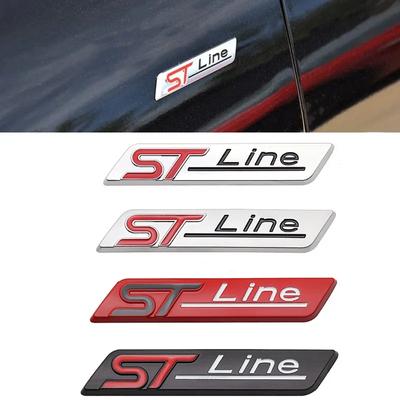 3D Metal STline Logo Rear Trunk Badge Emblem Sider Fender Sticker For  ST Line Focus Fiesta Mondeo Ecosport Kuga ESCAPE