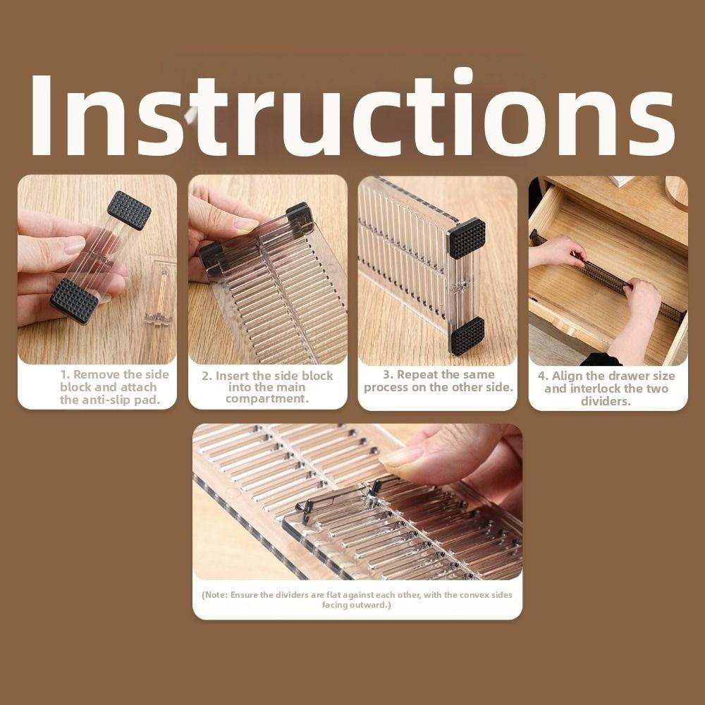 2/4/6Pcs Adjustable Drawer Partition Board Creative Retractable Drawer Separators Kitchen Utensils