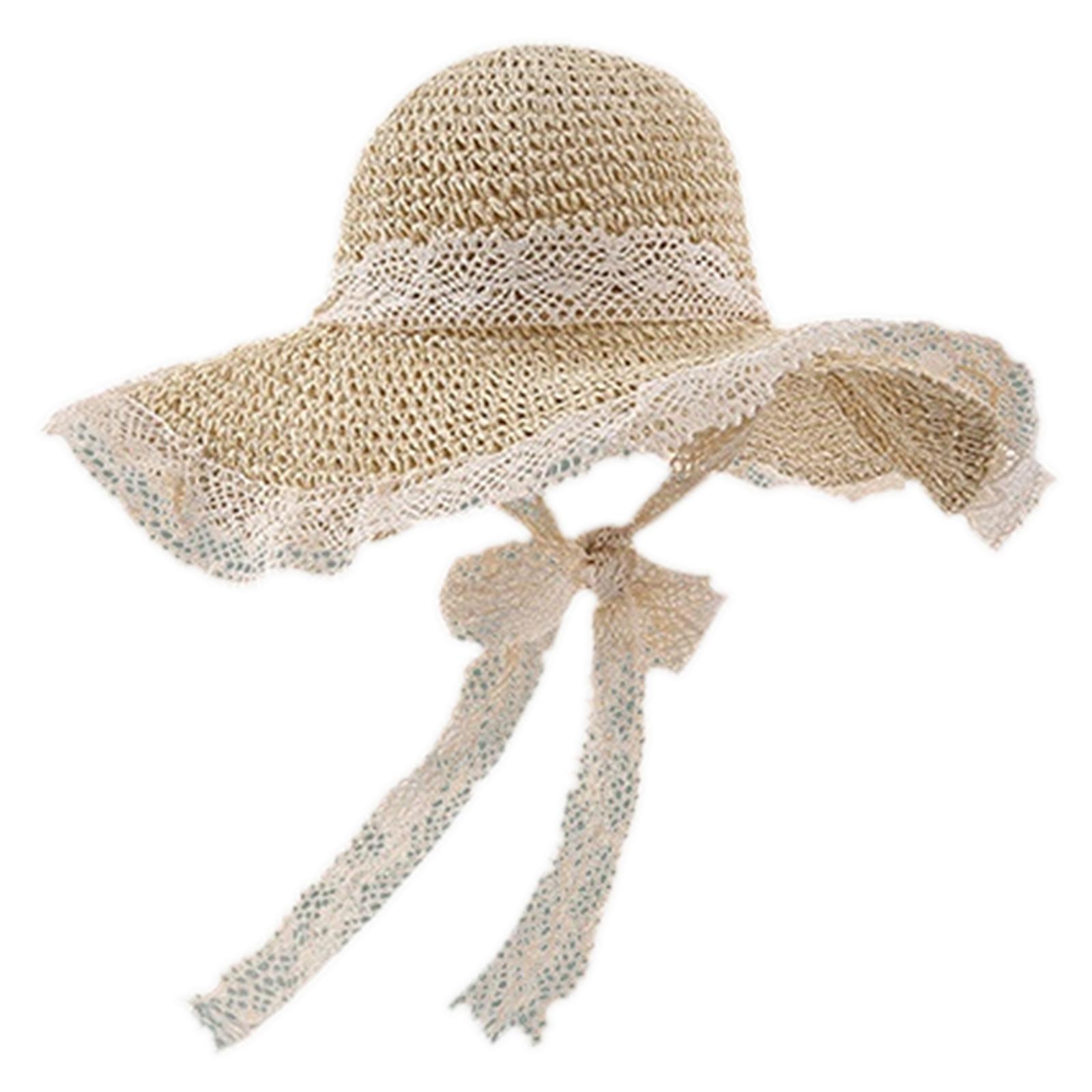 Big Floppy Sun Hat Foldable Summer Hat Straw Beach Hat Womens Wide Brim Straw Hat With Chin Strap Uv Protection Hat бежевый