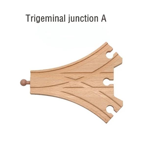 DIY Children Wooden Train Rail Track Accessories Toy Cross Track Railway Toys Compatible All Track for Kids Boys & Girls Gifts