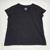 Faded Glory T-Shirt XL Women Black V-Neck Short Sleeve Cotton Basic Tee