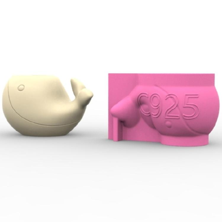 Succulent Pots Silicone Mold Whale Shape Flexible Silicone Planter Moulds Flower Vase Molds Suitable for Home and Office