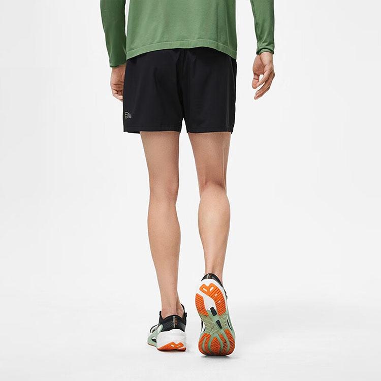 Li-Ning Retro American Logo Reflective Running Shorts Men Bottoms Black AKST265-1
