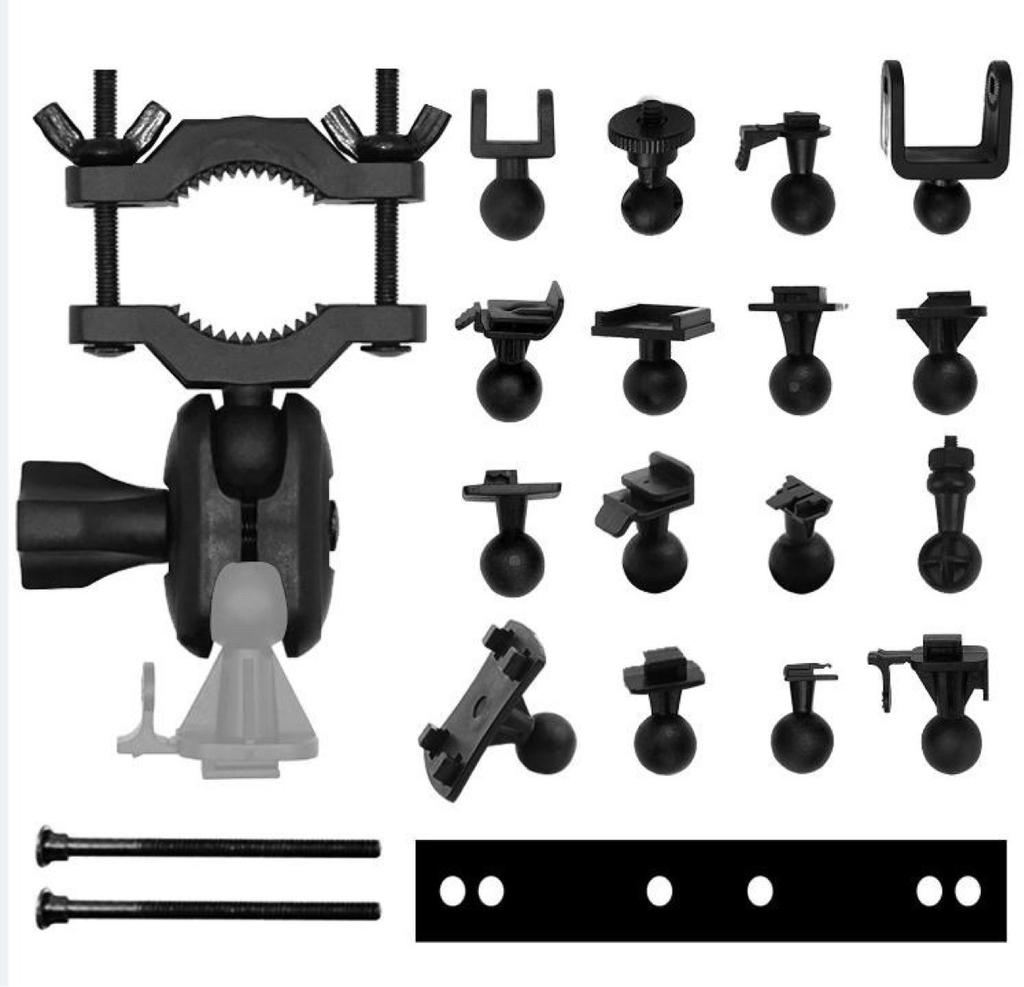 Universal Car Dash Cam Mount Bracket, Shark Fin Rearview Mirror Mount with 16 Adapters, Compatible with Most Dash Cams
