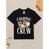 European sizes Boys & Girls Kids Smore Campfire T-Shirt - Cute Marshmallow & Graham Crackers Print with CAMP FIRE Lettering