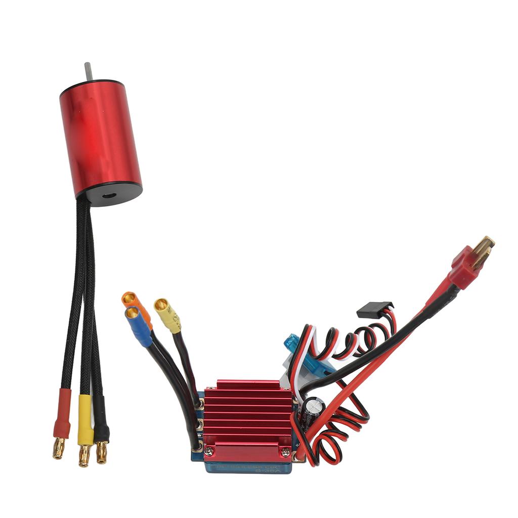 4600KV Brushless Motor and S35A ESC Aluminum Alloy High Accuracy Brushless Motor with ESC for RC Cars