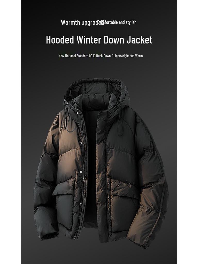 2025 Winter Men's Lightweight Black Duck Down Jacket - National Standard 90, Cold Protection Outerwear for Couples.