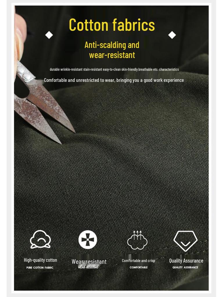 Robuste Arbeitskleidung für Herren: Frühjahrs-/Herbst-Hitzeschutz-Anzug, verschleißfest, für Autoreparatur, Elektroschweißen und Bauwesen.