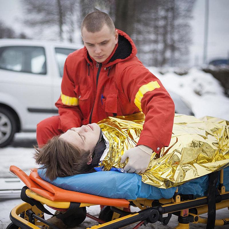 Emergency Insulating Blanket: Waterproof, Anti-Hypothermia PE Aluminum Film for Outdoor Use - Silver First Aid Survival Blanket