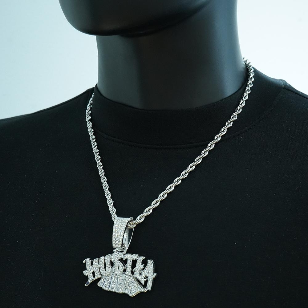 Amazon hot-selling hip-hop fashion new Hustla Money pendant necklace necklace European and American cross-border trendy brand jewelry