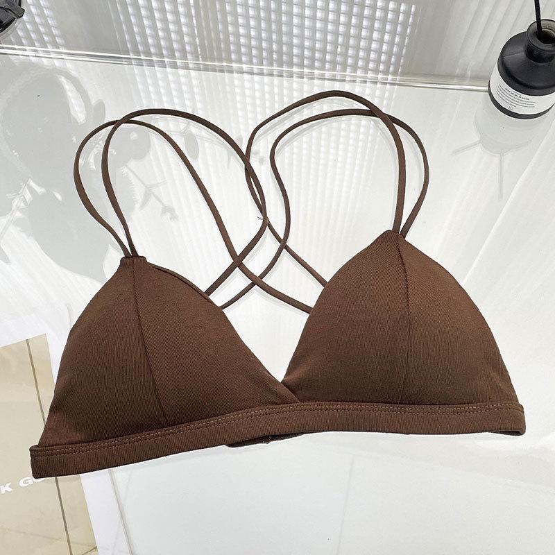 Элегантный хлопковый бюстгальтер-пуш-ап треугольной формы на бретелях - Дышащий и без косточек L: Recommended 110-140 lbs