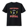 Unhinged and Feral Raccoon T Shirt Funny Summer Girl Mental Health Sarcastic Vintage Washed Slightly Casual Graphic Versatile