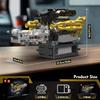 Mould King 10224 V12 Motor Bausteine, 974 Teile, Funktionierendes Automotormodell, STEM Pädagogisches DIY Ingenieur Bausatz, ab 8 Jahren, Geschenk für Kinder und