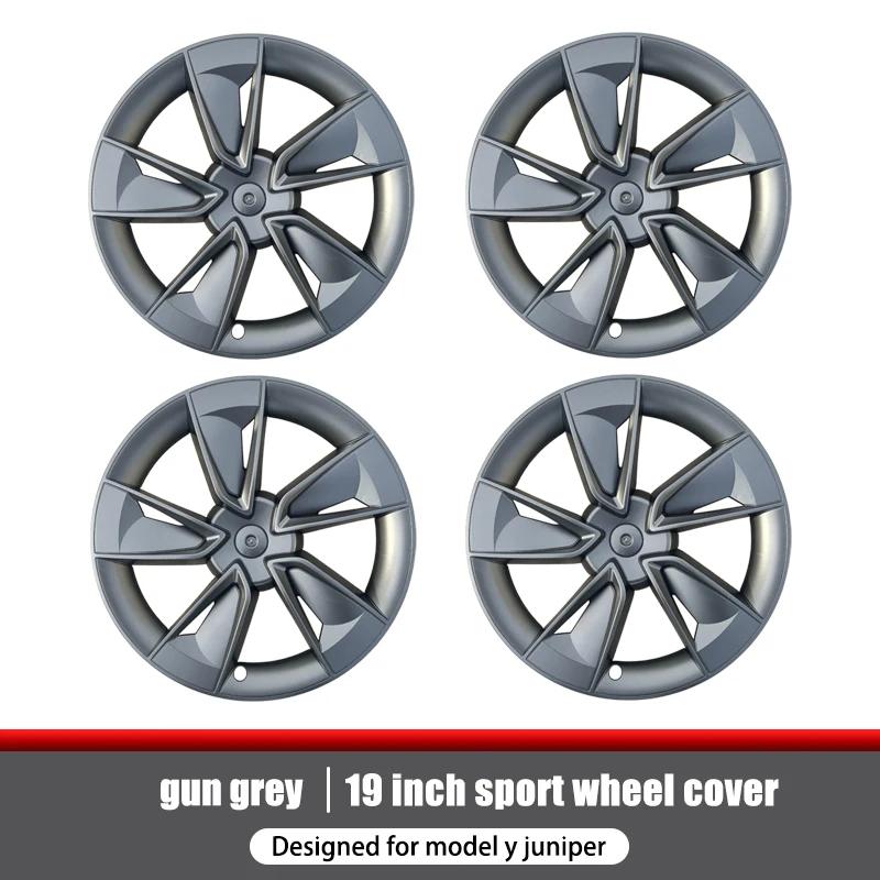4PCS Hub Cap for Tesla Model Y Juniper 19-Inch 2025 Performance for Crossflow Wheel Cover Automobile Hubcap Full Rim Accessories