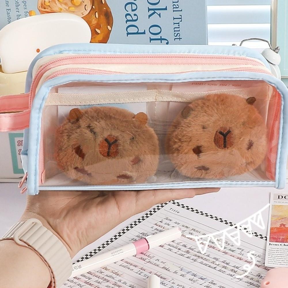 Transparent Display Korean PVC Stationery Bag Multilayer Ins Pencil Pouch  Office