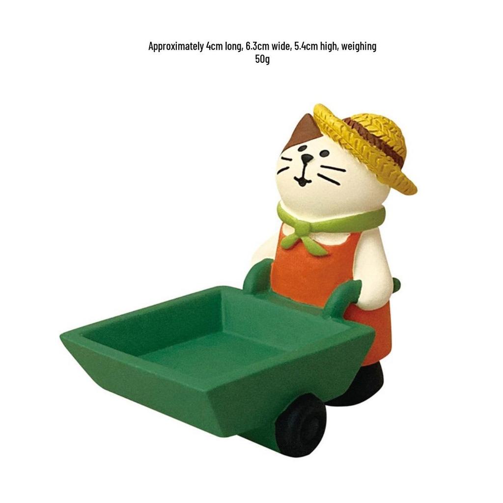 ZAKKA Autumn Harvest Resin Cat Figurine with Persimmon Tree - Trendy INS Blind Box Ornament