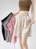 Women's Ice Silk Wide-Leg Shorts, Breathable & Loose, High-Waist, Non-Rolling Hem, Stretchy Plus Size Capris for Casual Wear