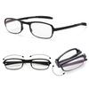 Fashion Folding Reading Glasses With Zipper Eyeglasses Box Unisex Portable Foldable Anti Blue Ray Lightweight Presbyopic Glasses