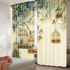 2pcs 2D Flat Printing Curtain Bird Cages Hanging Garden Fabric Without Electricity Holiday Decorations for Bedroom Office Living