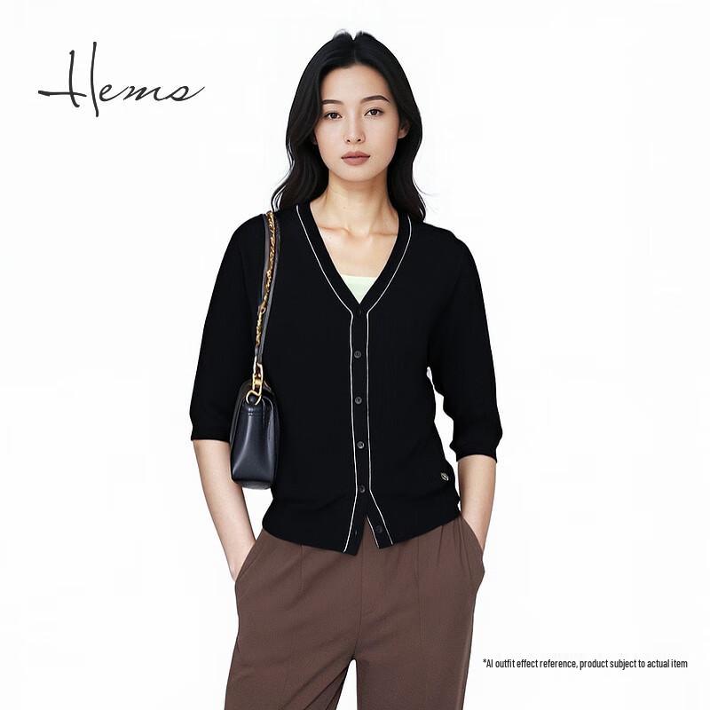 

Кардиган женский Haimansi с V-образным вырезом и рукавами 3/4 из смесовой шерсти XL