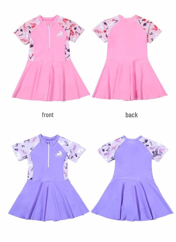 New 2025 Girls' One-Piece Quick-Dry Swimsuit for Kids - Ideal for Hot Springs & Training