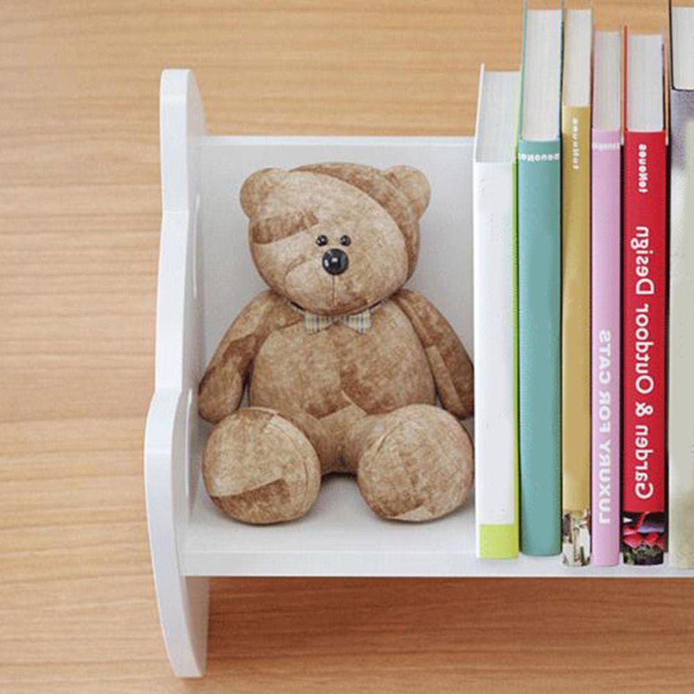 Creative Plastic Kids Bookshelf Decorative Space Saving Children's Book Storage Rack White Countertop Bookshelf for Home