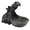 Boono Hippopotamus Fun Decorative Stylish Trinket Gift Iron Figurine, Item, Ornament, Box, (Large, Gray)