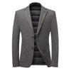 ROMON Men's Winter Business Casual Wool Down-Filled Blazer