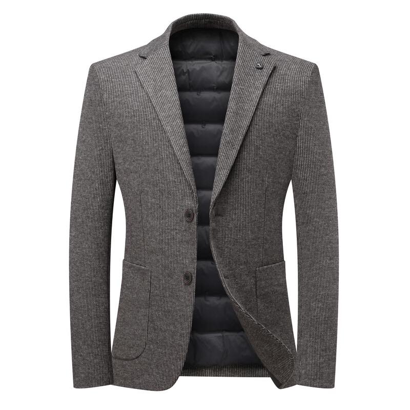 ROMON Men's Winter Business Casual Wool Down-Filled Blazer