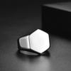 Hexagonal Glossy Stainless Steel Men'S Ring, Simple Solid Titanium Steel Ring, Fashion Accessories