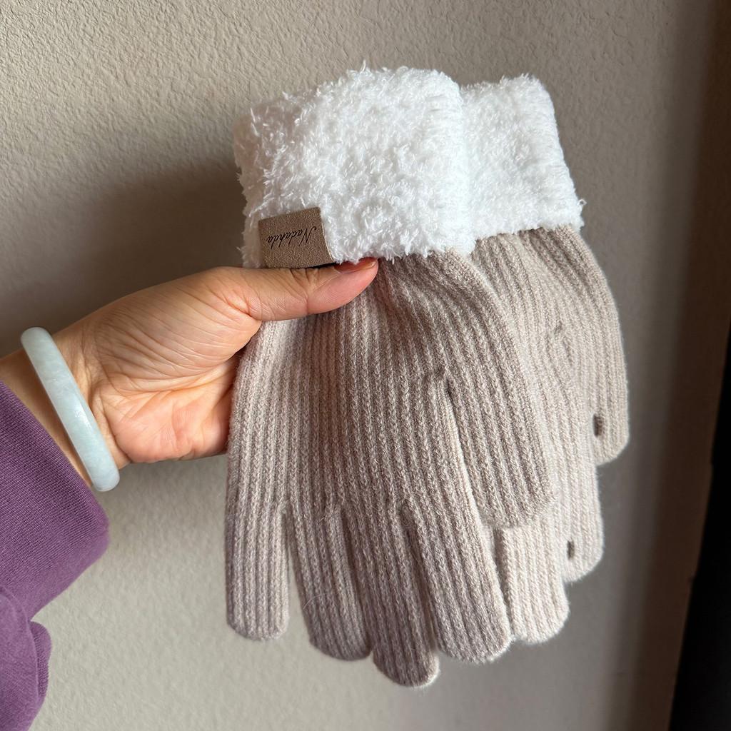 Pletené rukavice na kolo Teplé palčáky s dotykovým displejem Pro zimní venkovní použití Muži Ženy