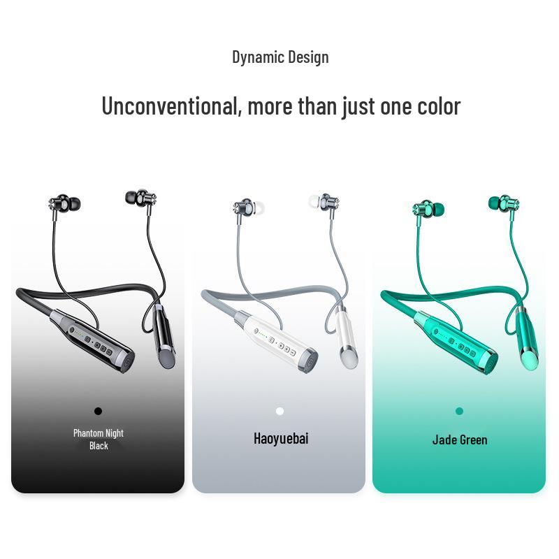 A12 Wireless Neckband Headphones: Half In-Ear, Long Standby, Card Slot, Sports Model
