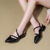 Women's Sandals Fairy Style Spring New Head Covered Thick Heel Versatile Pointed Toe Crystal Dress Shoes Backless Single Shoes